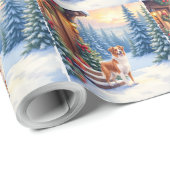 Brittany Rustic Cabin Christmas Winter Art Geschenkpapier (Rolleneckpunkt)