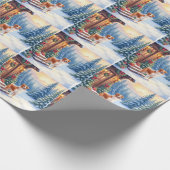 Brittany Rustic Cabin Christmas Winter Art Geschenkpapier (Ecke)