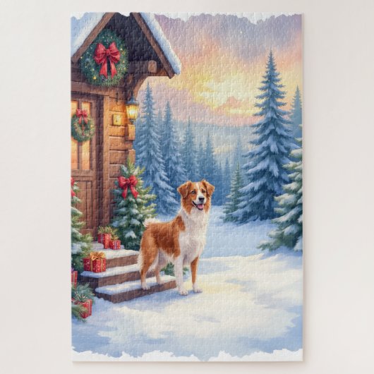 Brittany Rustic Cabin Christmas Winter Art Puzzle (Vertikal)