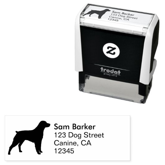 Brittany Silhouette Rücksendeadresse Permastempel (Beispiel)