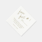 Brittany Simple Gold Fun Fakt #1 Cocktail Napkins Serviette (Ecke)