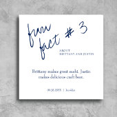 Brittany Simple Navy Blue Fun Fakt 3 Hochzeit Serviette