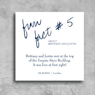 Brittany Simple Navy Blue Fun Fakt #5 Hochzeit Serviette