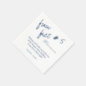 Brittany Simple Navy Blue Fun Fakt #5 Hochzeit Serviette (Ecke)