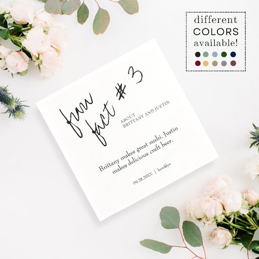 Brittany Simple Schwarz-weiß Fun Fakt 3 Hochzeit Serviette