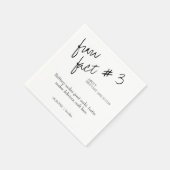 Brittany Simple Schwarz-weiß Fun Fakt 3 Hochzeit Serviette (Ecke)