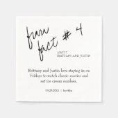 Brittany Simple Schwarz-weiß Fun Fakt #4 Hochzeit Serviette (Vorderseite)