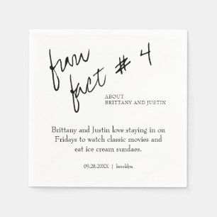 Brittany Simple Schwarz-weiß Fun Fakt #4 Hochzeit Serviette