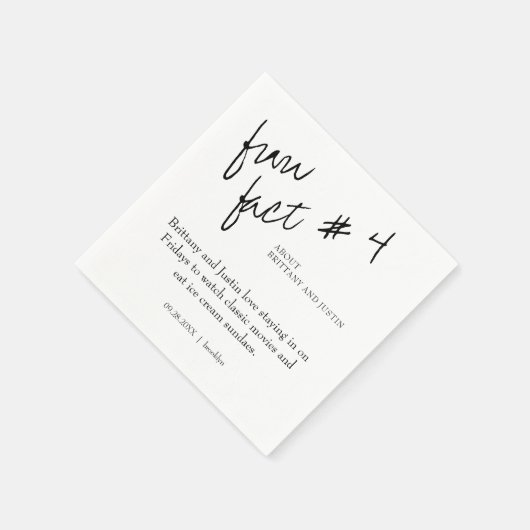 Brittany Simple Schwarz-weiß Fun Fakt #4 Hochzeit Serviette (Ecke)