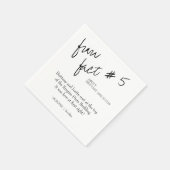 Brittany Simple Schwarz-weiß Fun Fakt #5 Hochzeit Serviette (Ecke)