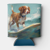 Brittany Spanel Beach Surfmalerei Dosenkühler (Vorderseite)