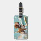 Brittany Spanel Beach Surfmalerei Gepäckanhänger (Vorderseite vertikal)