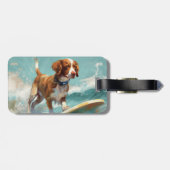 Brittany Spanel Beach Surfmalerei Gepäckanhänger (Rückseite horizontal)