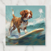 Brittany Spanel Beach Surfmalerei Geschenkanhänger (Rückseite)