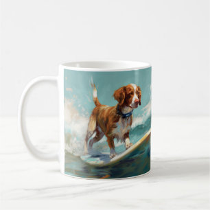 Brittany Spanel Beach Surfmalerei Kaffeetasse