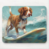 Brittany Spanel Beach Surfmalerei Mousepad (Vorne)