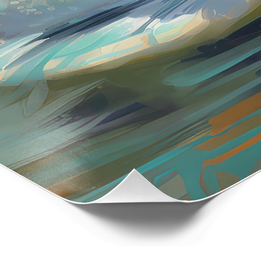 Brittany Spanel Beach Surfmalerei Poster (Ecke)