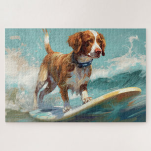 Brittany Spanel Beach Surfmalerei Puzzle