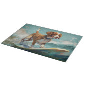 Brittany Spanel Beach Surfmalerei Schneidebrett (Ecke)