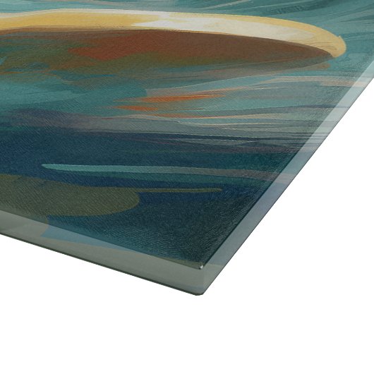 Brittany Spanel Beach Surfmalerei Schneidebrett (Ecke)