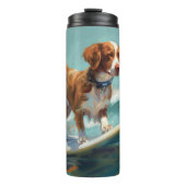 Brittany Spanel Beach Surfmalerei Thermosbecher (Vorderseite)