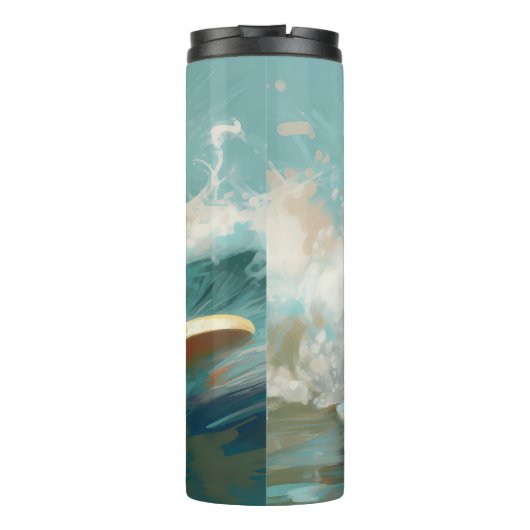 Brittany Spanel Beach Surfmalerei Thermosbecher (Rückseite)