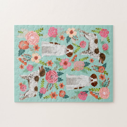 Brittany Spanel Floral Puzzle (Horizontal)