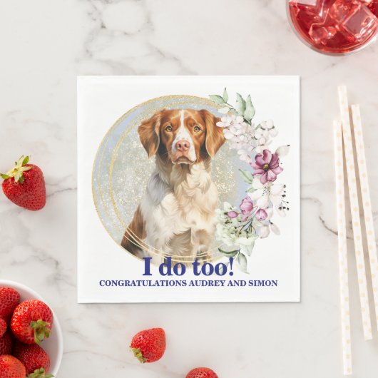 Brittany Spanel I Do Too Napkins mit Hogs Foto Serviette (Beispiel)