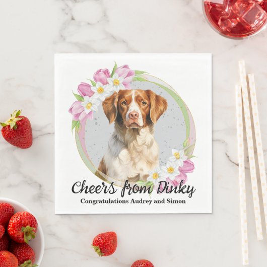 Brittany Spanel I Do Too Napkins mit Hogs Foto Serviette (Beispiel)