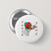 Brittany Spanel Santa Paws Button (Vorne & Hinten)