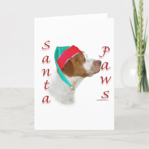Brittany Spanel Santa Paws Feiertagskarte