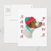 Brittany Spanel Santa Paws Feiertagspostkarte (Vorne/Hinten)