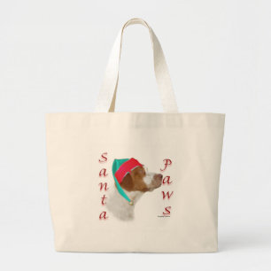 Brittany Spanel Santa Paws Jumbo Stoffbeutel