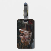 Brittany Spanel Snowy Sleigh Weihnachtsdekor Gepäckanhänger (Rückseite vertikal)