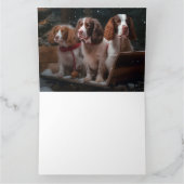 Brittany Spanel Snowy Sleigh Weihnachtsdekor Karte (Innenseite)