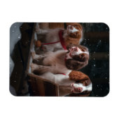 Brittany Spanel Snowy Sleigh Weihnachtsdekor Magnet (Horizontal)