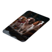 Brittany Spanel Snowy Sleigh Weihnachtsdekor Magnet (Linke Seite)