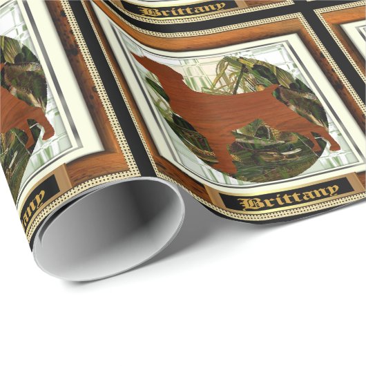 Brittany Spanel Sporting Dog Geschenkpapier (Rolleneckpunkt)