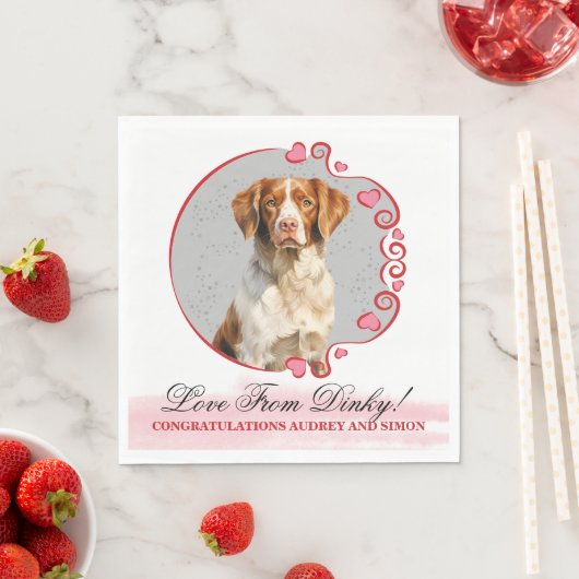 Brittany Spanel Wedding Napkins mit Hunden Foto Serviette (Beispiel)