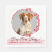 Brittany Spanel Wedding Napkins mit Hunden Foto Serviette (Vorderseite)
