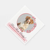 Brittany Spanel Wedding Napkins mit Hunden Foto Serviette (Ecke)
