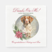 Brittany Spanel Wedding Napkins mit Hunden Foto Serviette (Vorderseite)