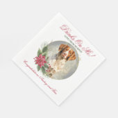 Brittany Spanel Wedding Napkins mit Hunden Foto Serviette (Ecke)