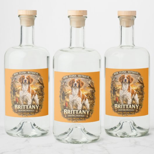 Brittany Spaniel Alkoholflaschenetikett (Flaschen)
