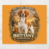 Brittany Spaniel Alkoholflaschenetikett (Einzelnes Label)
