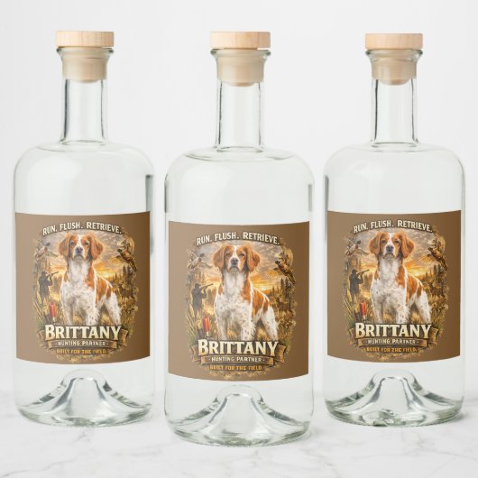 Brittany Spaniel Alkoholflaschenetikett (Flaschen)