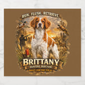 Brittany Spaniel Alkoholflaschenetikett (Einzelnes Label)
