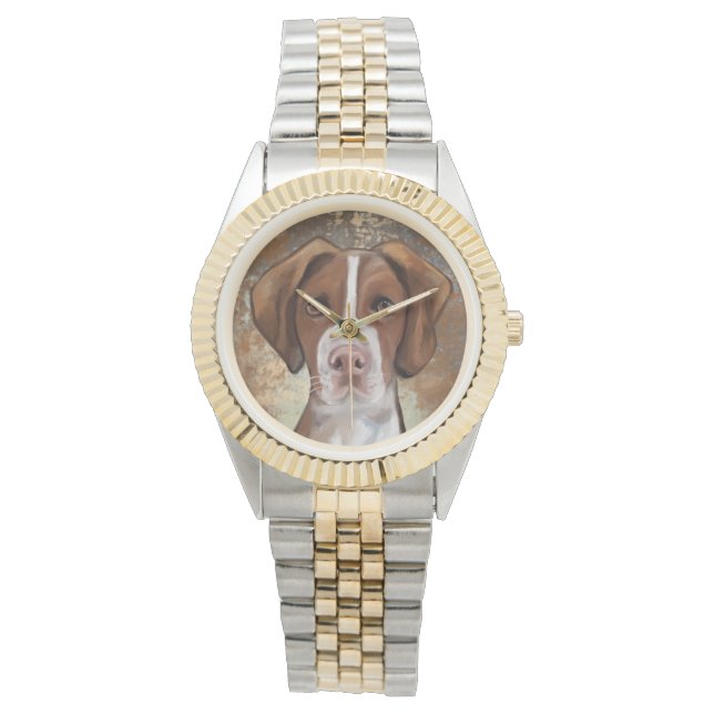 Brittany Spaniel Armbanduhr (Vorderseite)