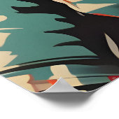 Brittany Spaniel Astronaut Poster, Brittany Retro Poster (Ecke)