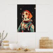 Brittany Spaniel Astronaut Poster, Brittany Retro Poster (Küche)